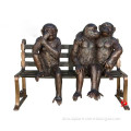 bronze life size monkey statues